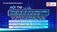 KẾT QUẢ TUẦN 1 HỘI THI TRỰC TUYẾN “TÌM HIỂU VỀ CẢI CÁCH HÀNH CHÍNH, CHUYỂN ĐỔI SỐ VÀ ĐỀ ÁN 06” NĂM 2024