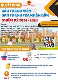 Inforgaphic và Video - Tuyên truyền bầu cử Trưởng Khu phố và thành viên Ban TTND nhiệm kỳ 2024 - 2029 trên địa bàn Phường 13 - Quận 3