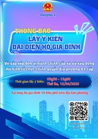 Phường 4 Infographic - Thông báo lấy ý kiến cử tri về sắp xếp đơn vị hành chính